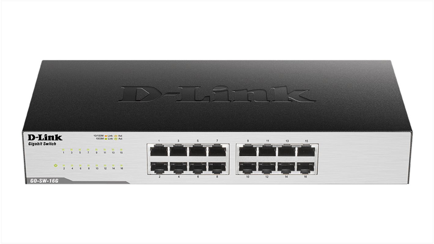 D-Link 16‑Port Gigabit Easy Desktop Switch, Unmanaged 16 Port Network Switch, EU