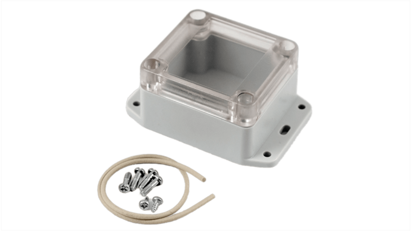 Hammond PC通用外壳, IP65, 带法兰, 浅灰色, 65 x 60 x 40mm, RP系列