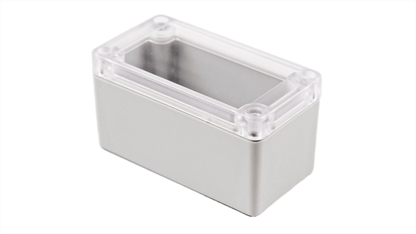 Hammond RP Series Light Grey Polycarbonate General Purpose Enclosure, IP65, Clear Lid, 95 x 50 x 50mm