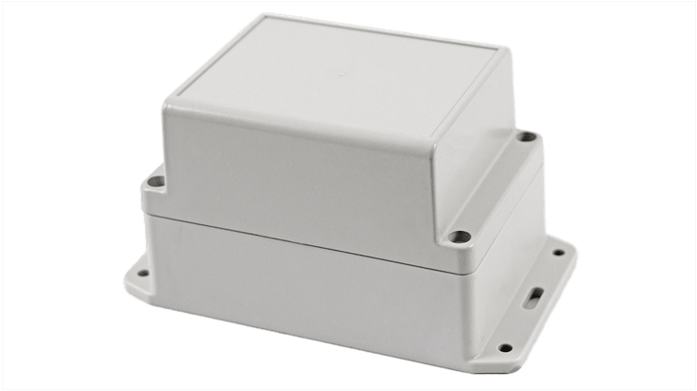 Hammond RP Series Light Grey Polycarbonate General Purpose Enclosure, IP65, Flanged, Light Grey Lid, 125 x 85 x 85mm