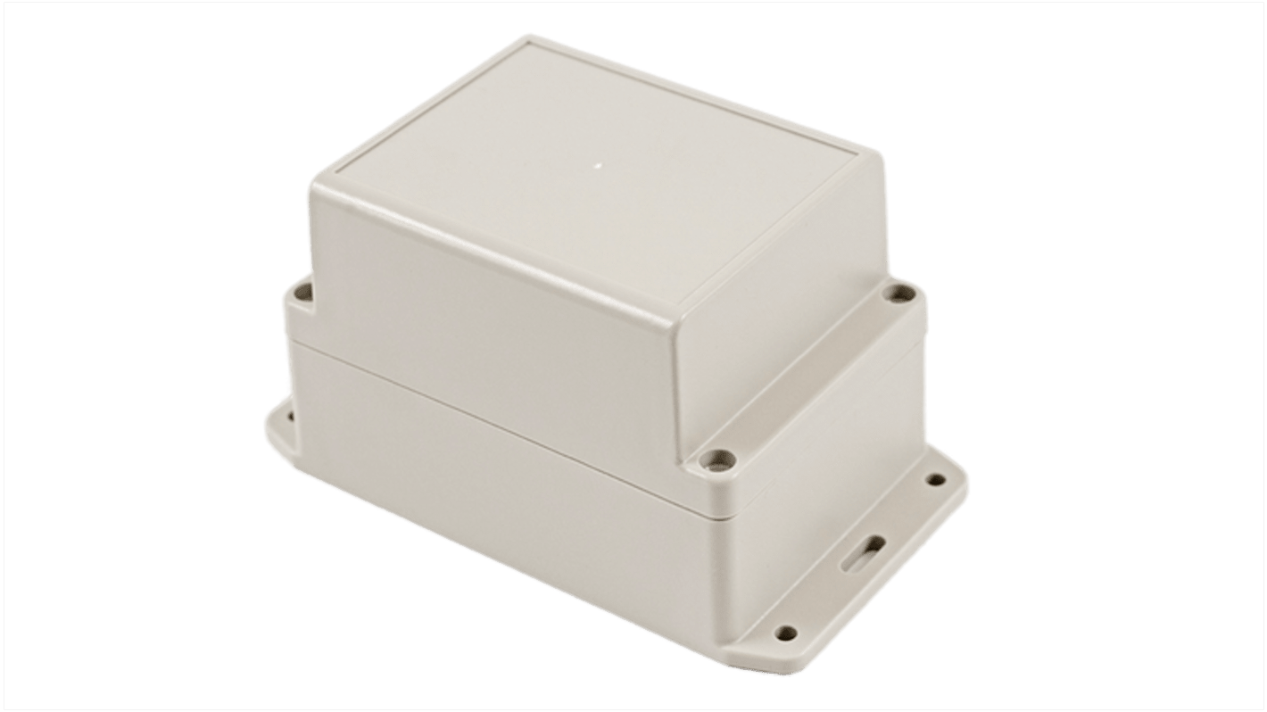 Hammond RP Series Light Grey ABS General Purpose Enclosure, IP65, Flanged, Light Grey Lid, 125 x 85 x 85mm