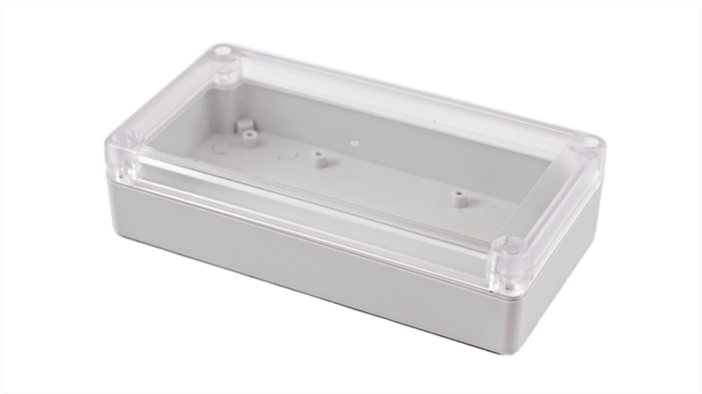 Hammond RP Series Light Grey Polycarbonate General Purpose Enclosure, IP65, Clear Lid, 165 x 85 x 40mm