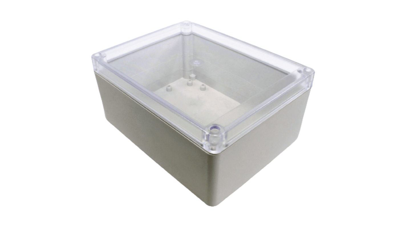 Hammond RP Series Light Grey Polycarbonate General Purpose Enclosure, IP65, Clear Lid, 165 x 125 x 75mm