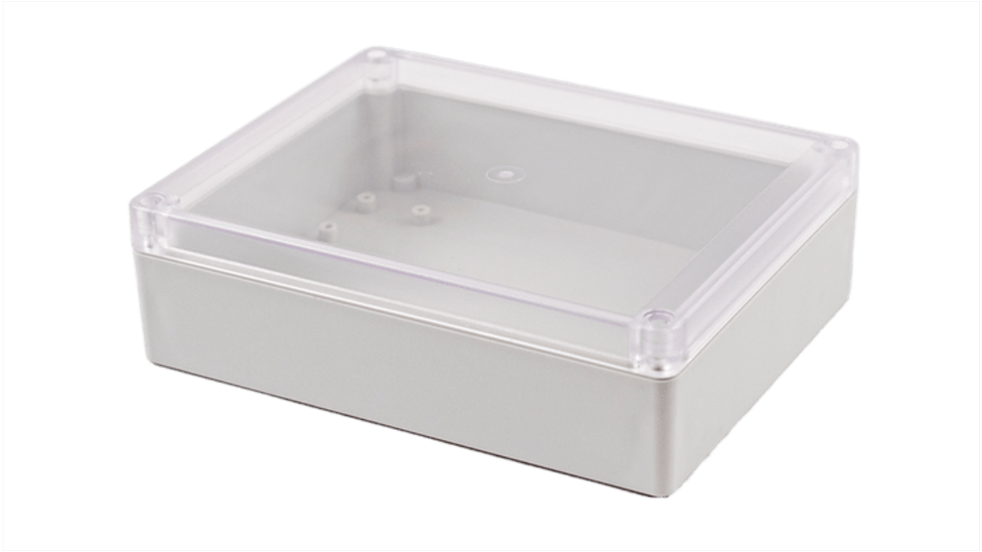 Hammond RP Series Light Grey Polycarbonate General Purpose Enclosure, IP65, Clear Lid, 186 x 146 x 55mm