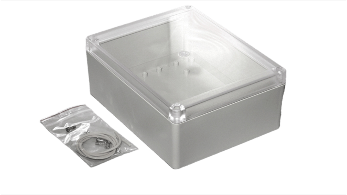 Hammond RP Series Light Grey ABS General Purpose Enclosure, IP65, Clear Lid, 186 x 146 x 75mm
