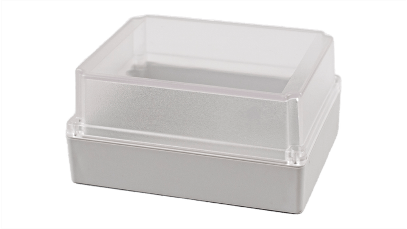 Hammond RP Series Light Grey Polycarbonate General Purpose Enclosure, IP65, Clear Lid, 186 x 146 x 90mm