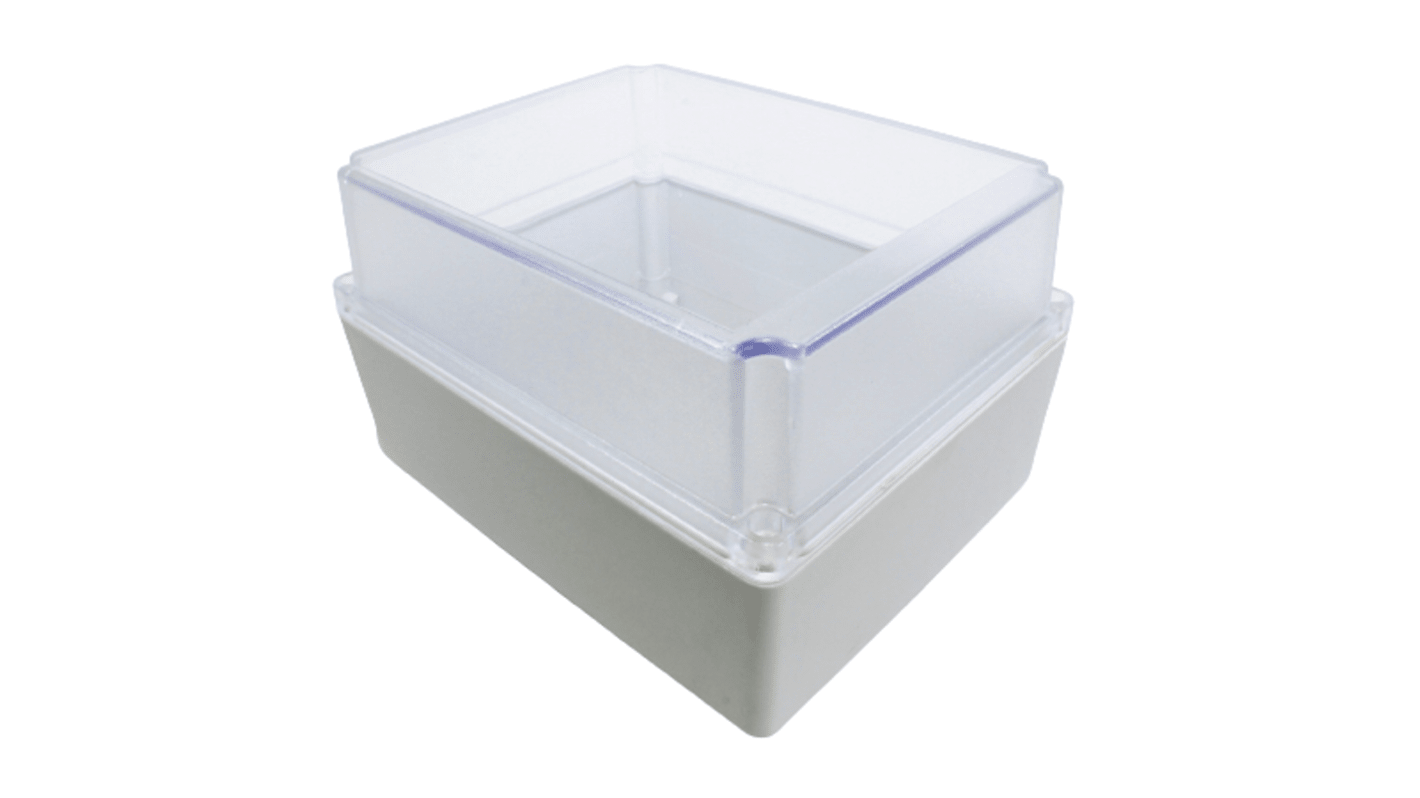 Hammond RP Series Light Grey Polycarbonate General Purpose Enclosure, IP65, Clear Lid, 186 x 146 x 110mm