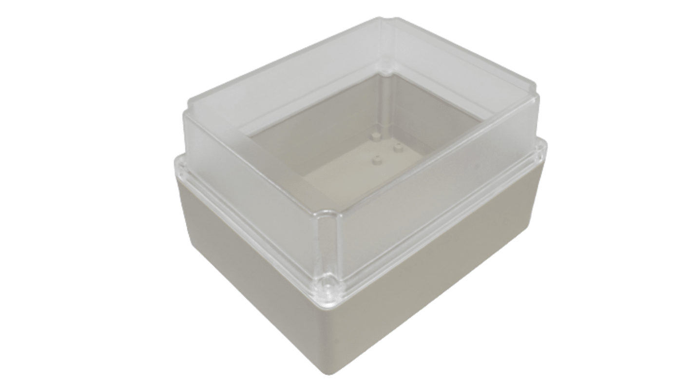 Hammond RP Series Light Grey ABS General Purpose Enclosure, IP65, Clear Lid, 186 x 146 x 110mm