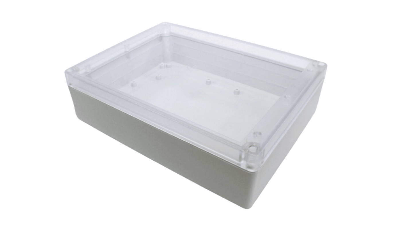 Hammond RP Series Light Grey Polycarbonate General Purpose Enclosure, IP65, Clear Lid, 220 x 165 x 60mm
