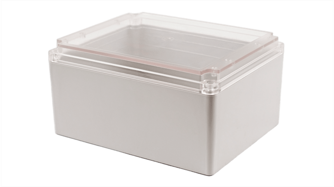 Hammond RP Series Light Grey Polycarbonate General Purpose Enclosure, IP65, Clear Lid, 250 x 200 x 130mm