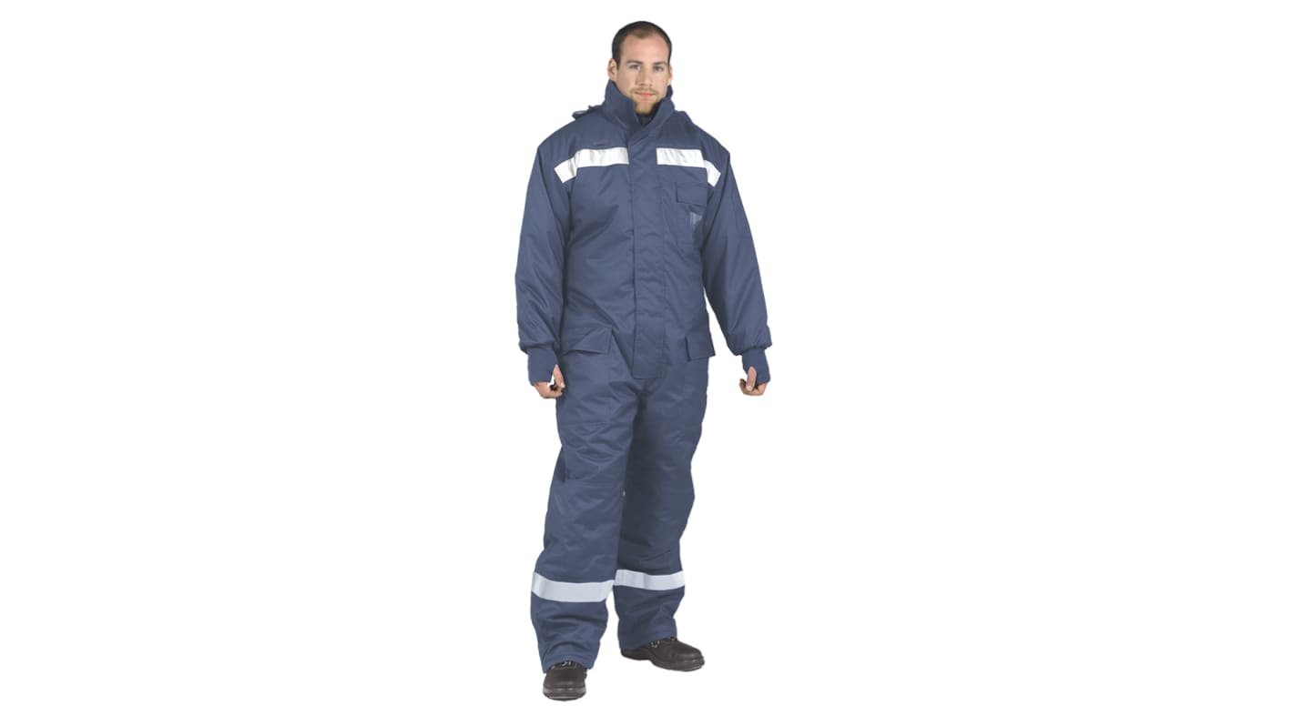 Portwest Navy Reusable Hi Vis Overalls, Double Extra Large