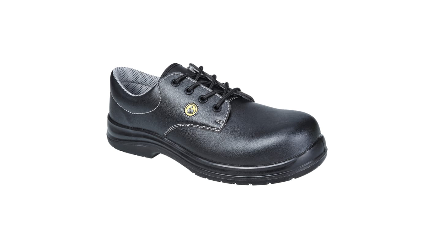 Portwest FC01 Unisex Black Composite Toe Capped Safety Shoes, UK 4, EU 37