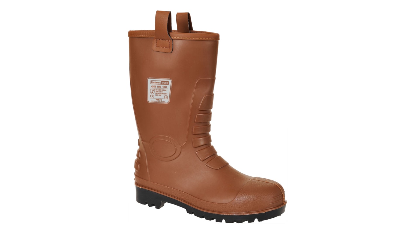 Portwest FW75 Black Steel Toe Capped Unisex Safety Boot, UK 8, EU 42