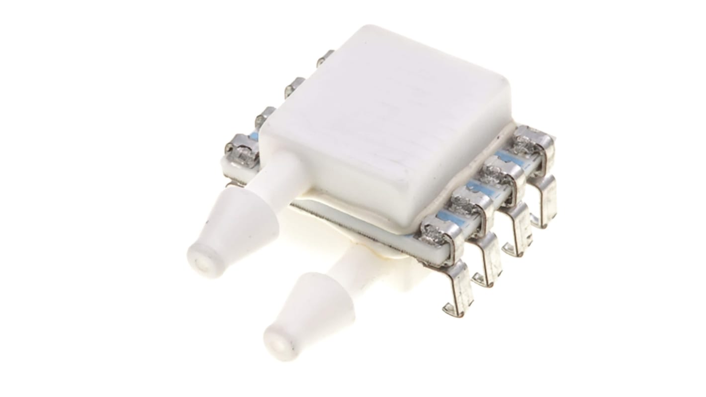 TE Connectivity Pressure Transducer, 4in/H2O Operating Max, PCB Mount, 8-Pin, 300psi Overload Max, Dual Sideport