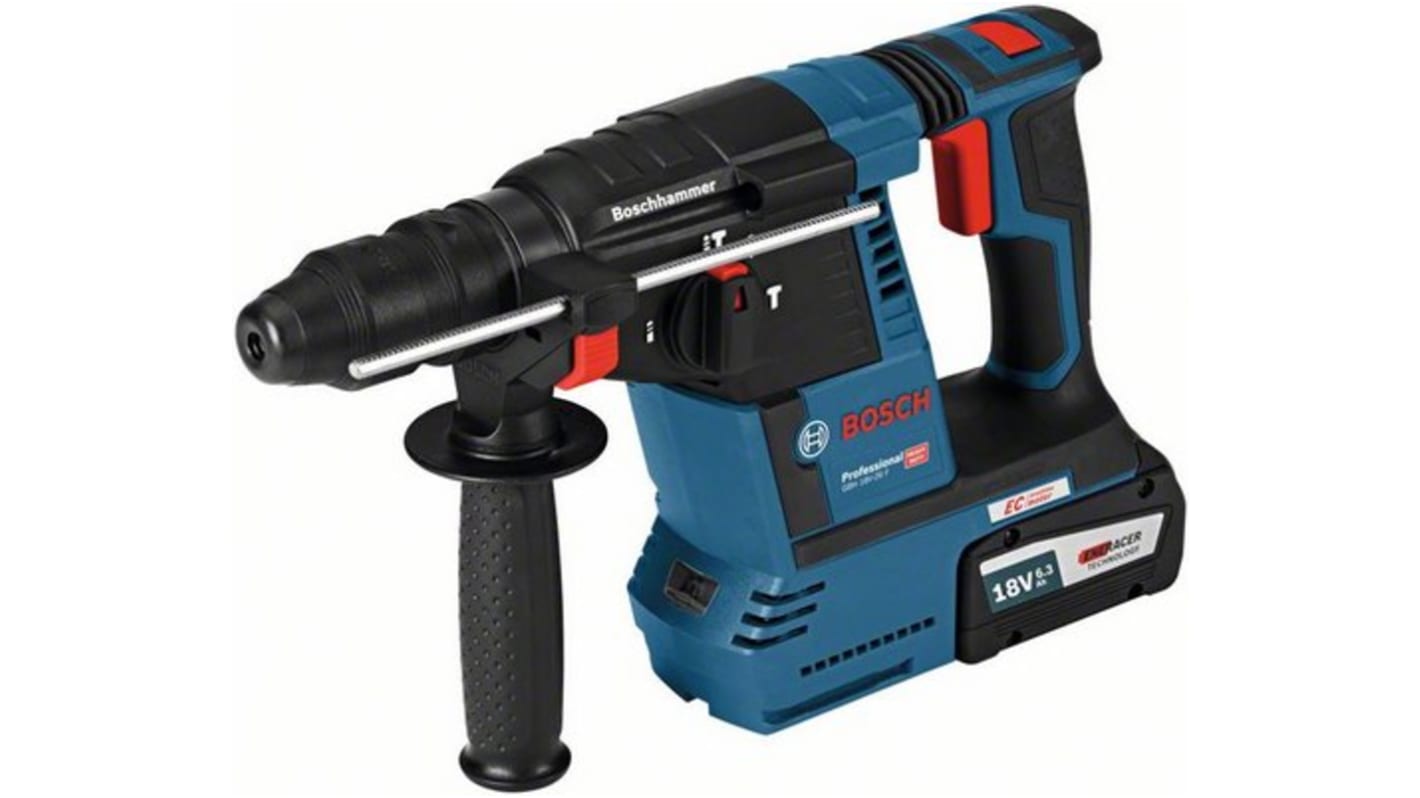 Taladro percutor Bosch a batería Li-Ion de 18V 5Ah con 2 baterías, Tipo G - Británico de 3 pines