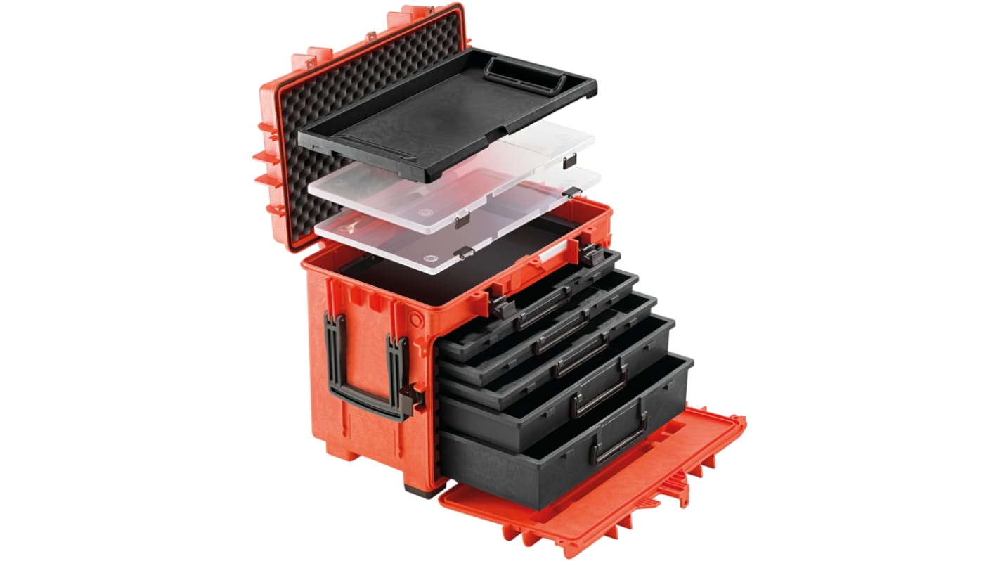 Carro de servicio STAHLWILLE con 5 niveles, dim. de plataforma 2 x 60 mm, 4 x 30 mm, carga 60kg