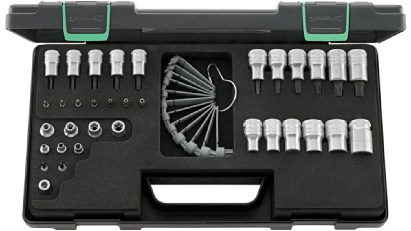 STAHLWILLE 35-Piece 1/4 in; 3/8 in Standard Socket/Bit Set, e-Torx; Torx Bit