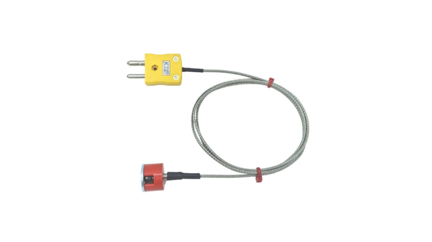 Termopar tipo K RS PRO, Ø sonda 19.1mm x 1m, temp. máx +250°C, cable de 1m, conexión Conector macho estándar