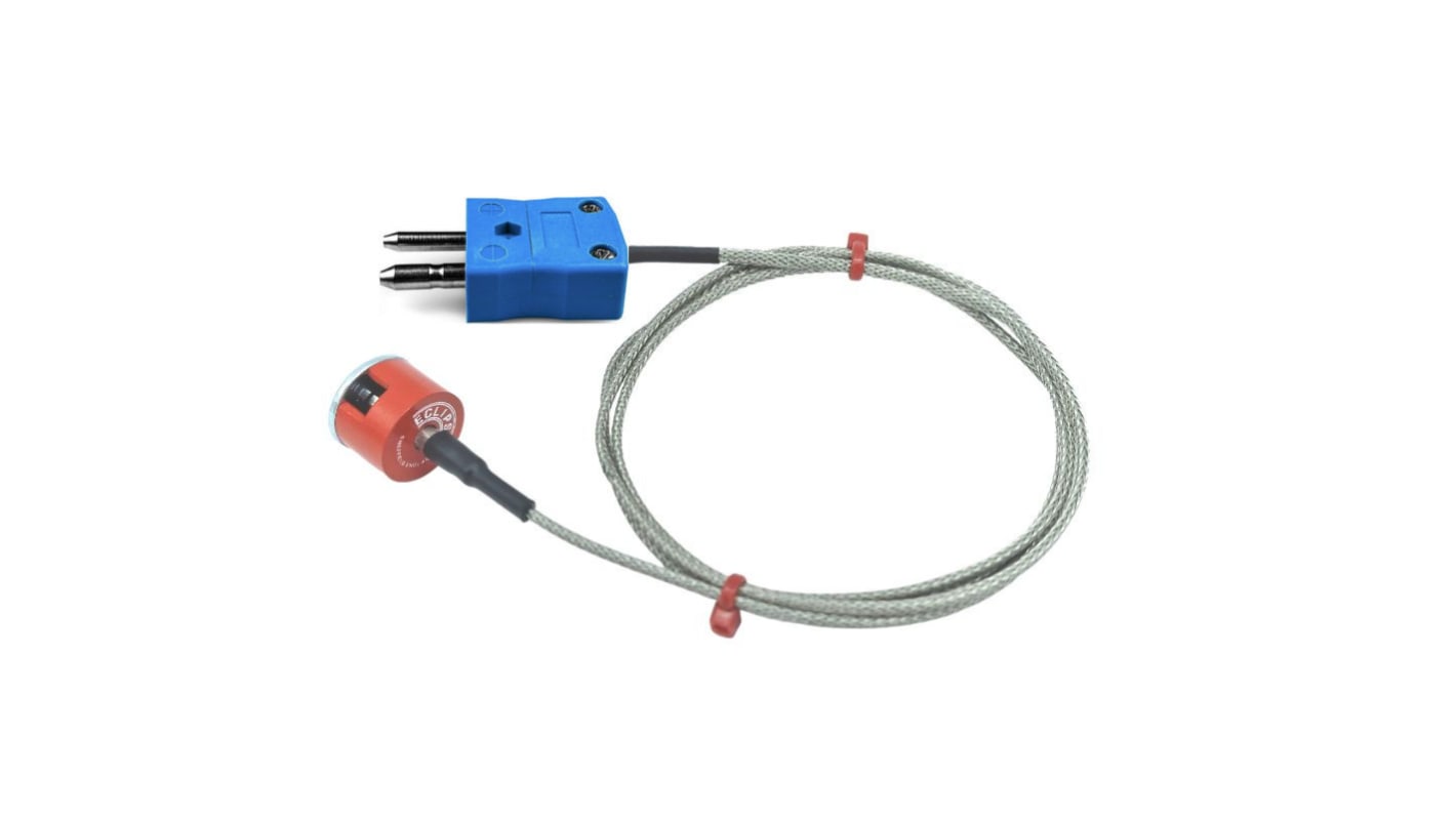 Termopar tipo K RS PRO, Ø sonda 19.1mm x 1m, temp. máx +250°C, cable de 1m, conexión Conector macho estándar