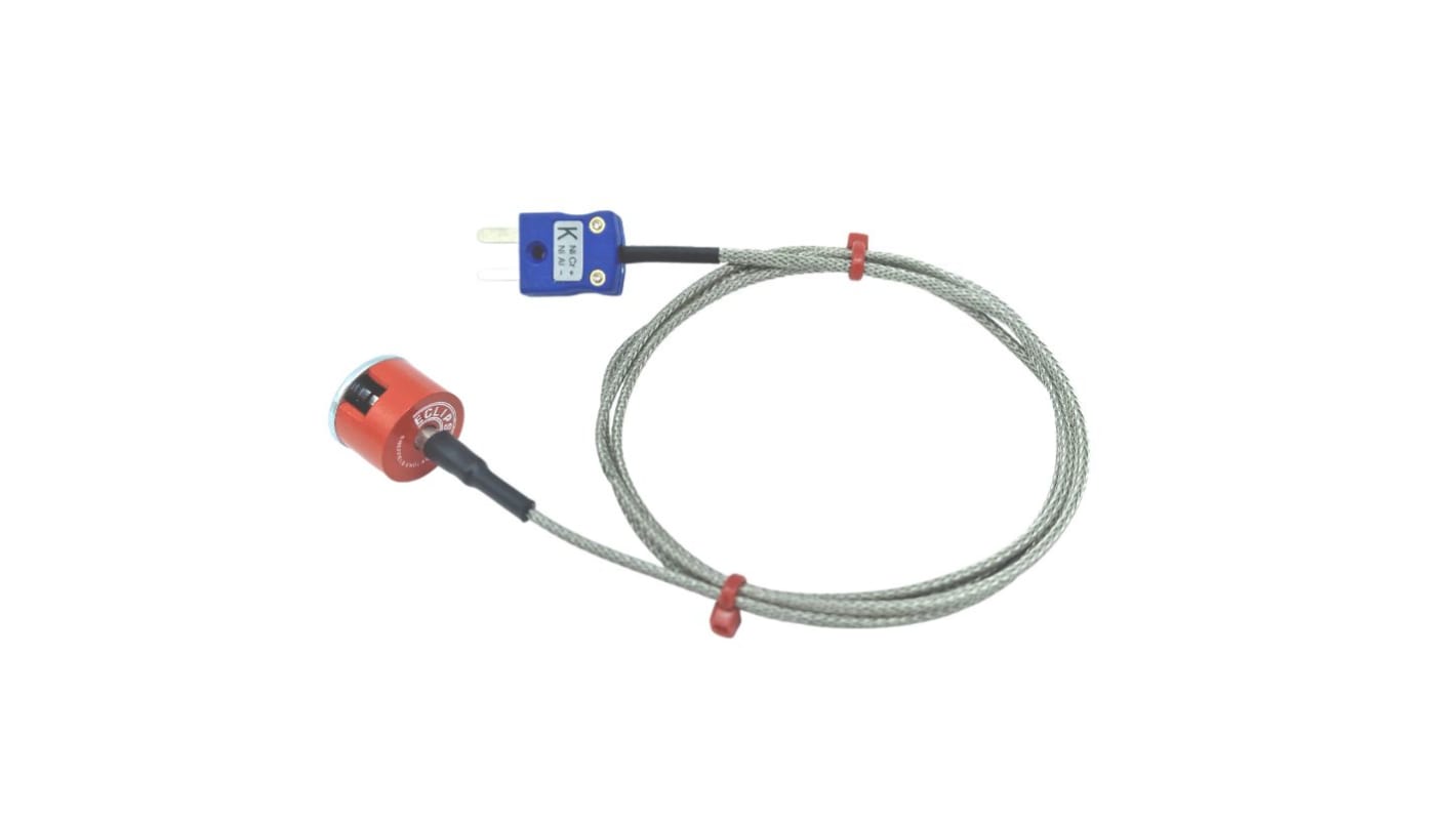 RS PRO Type K Button Magnet Thermocouple 1m Length, 19.1mm Diameter, -50°C → +250°C