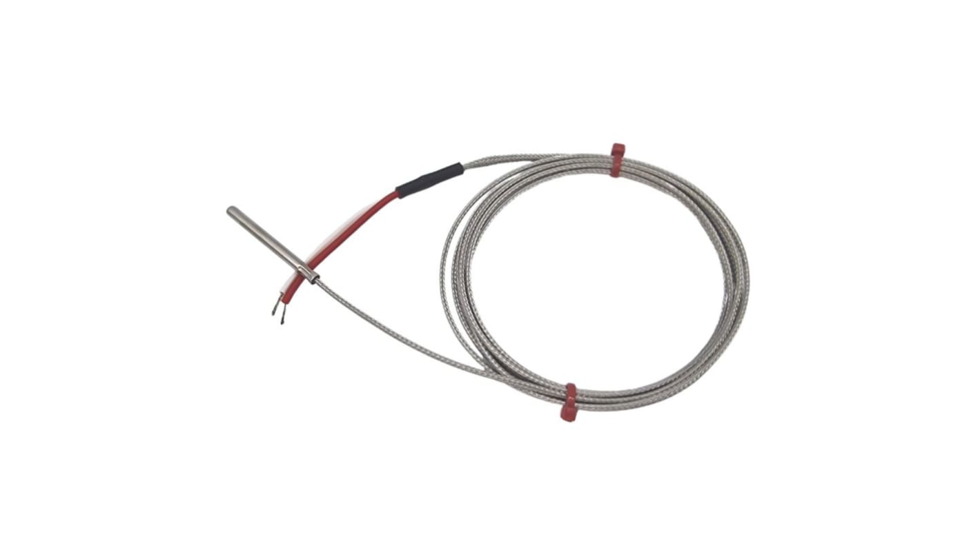 Termopar tipo K RS PRO, Ø sonda 4.76mm x 75mm, temp. máx +350°C, cable de 2m, conexión Extremo de cable pelado