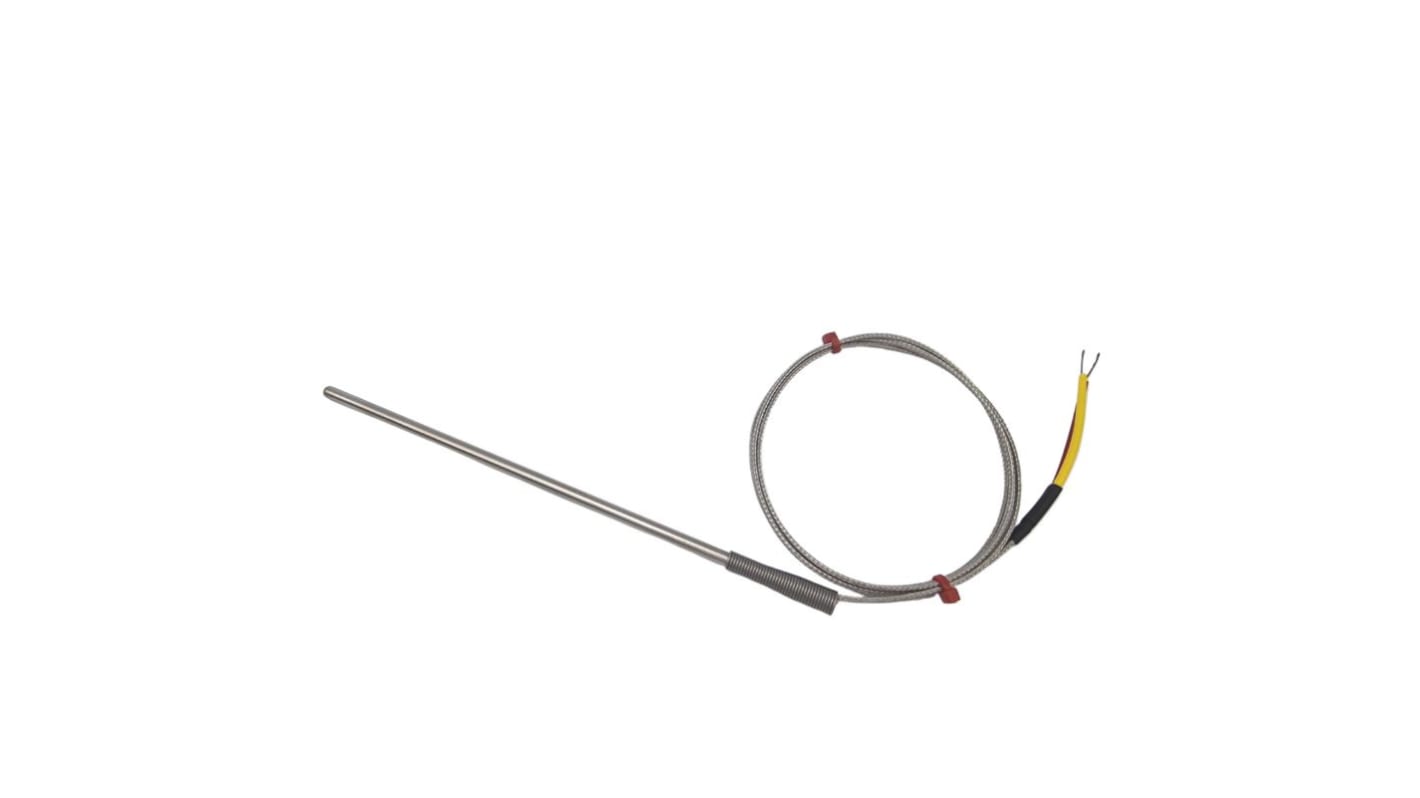 Termopar tipo K RS PRO, Ø sonda 4.5mm x 150mm, temp. máx +350°C, cable de 2m, conexión Extremo de cable pelado