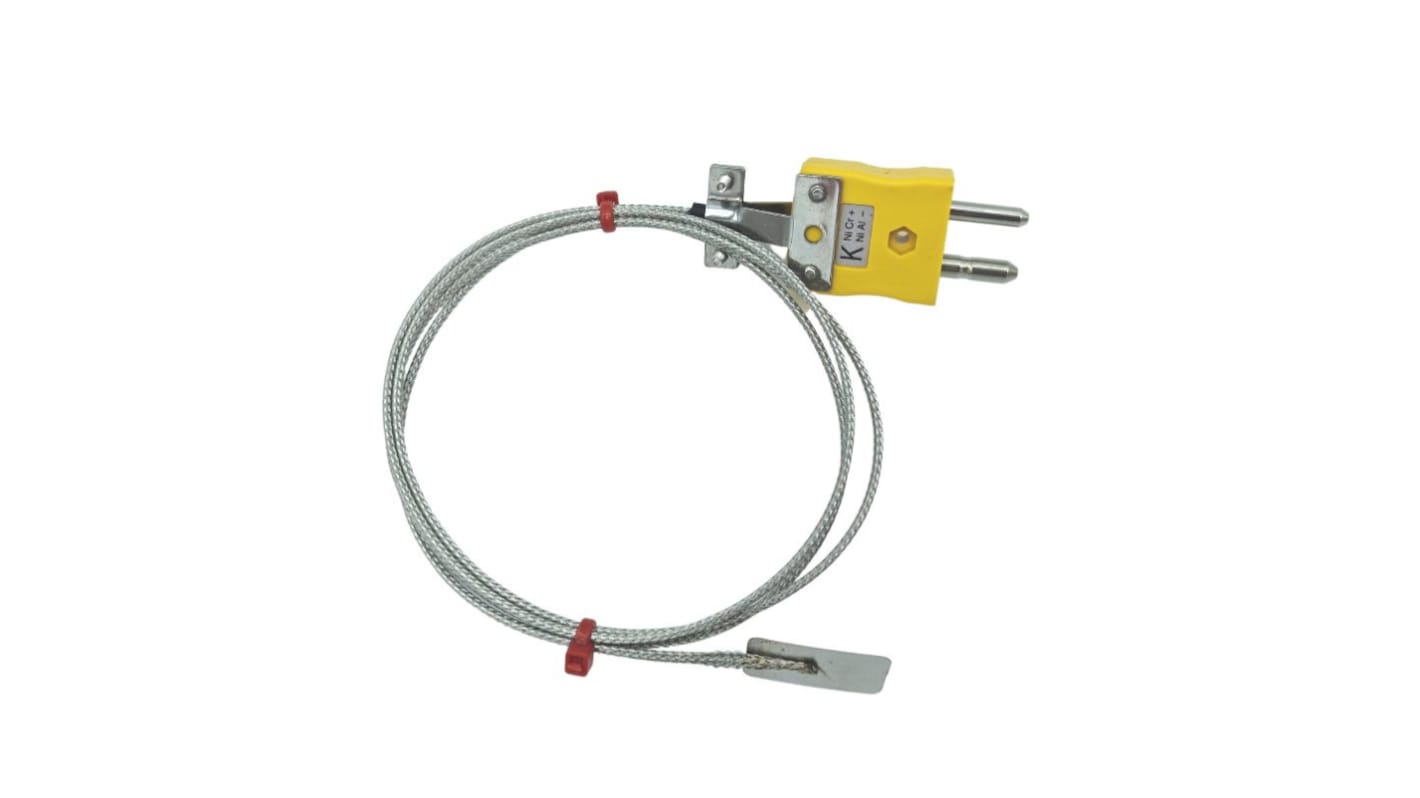 RS PRO K型叶片热电偶, 探头Φ13mm x 1m, 可测+350°C, 线长1m, 标准插头接端, 不锈钢探头