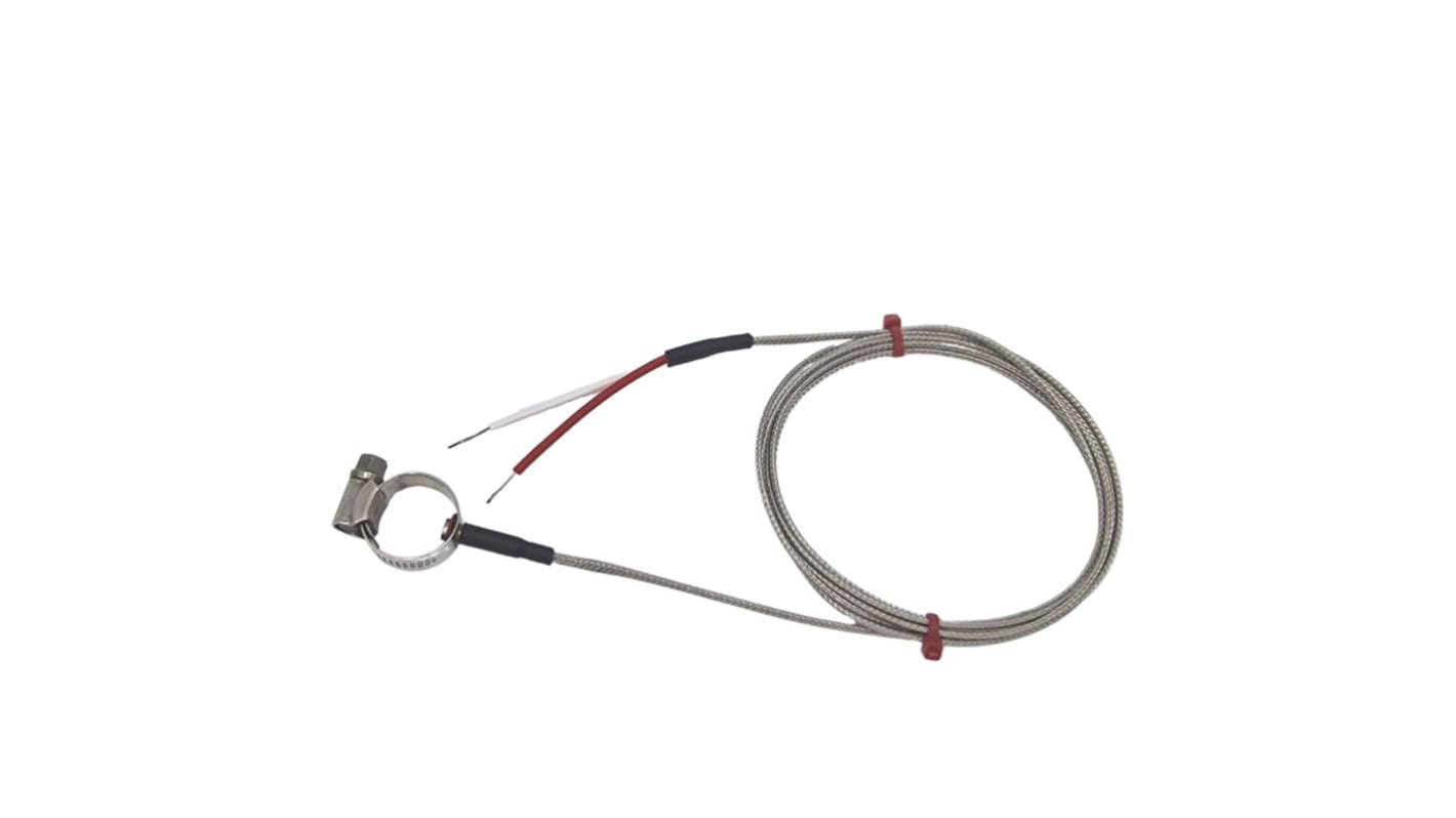 Termopar tipo K RS PRO, Ø sonda 30-45mm x 2m, temp. máx +350°C, cable de 2m, conexión Extremo de cable pelado