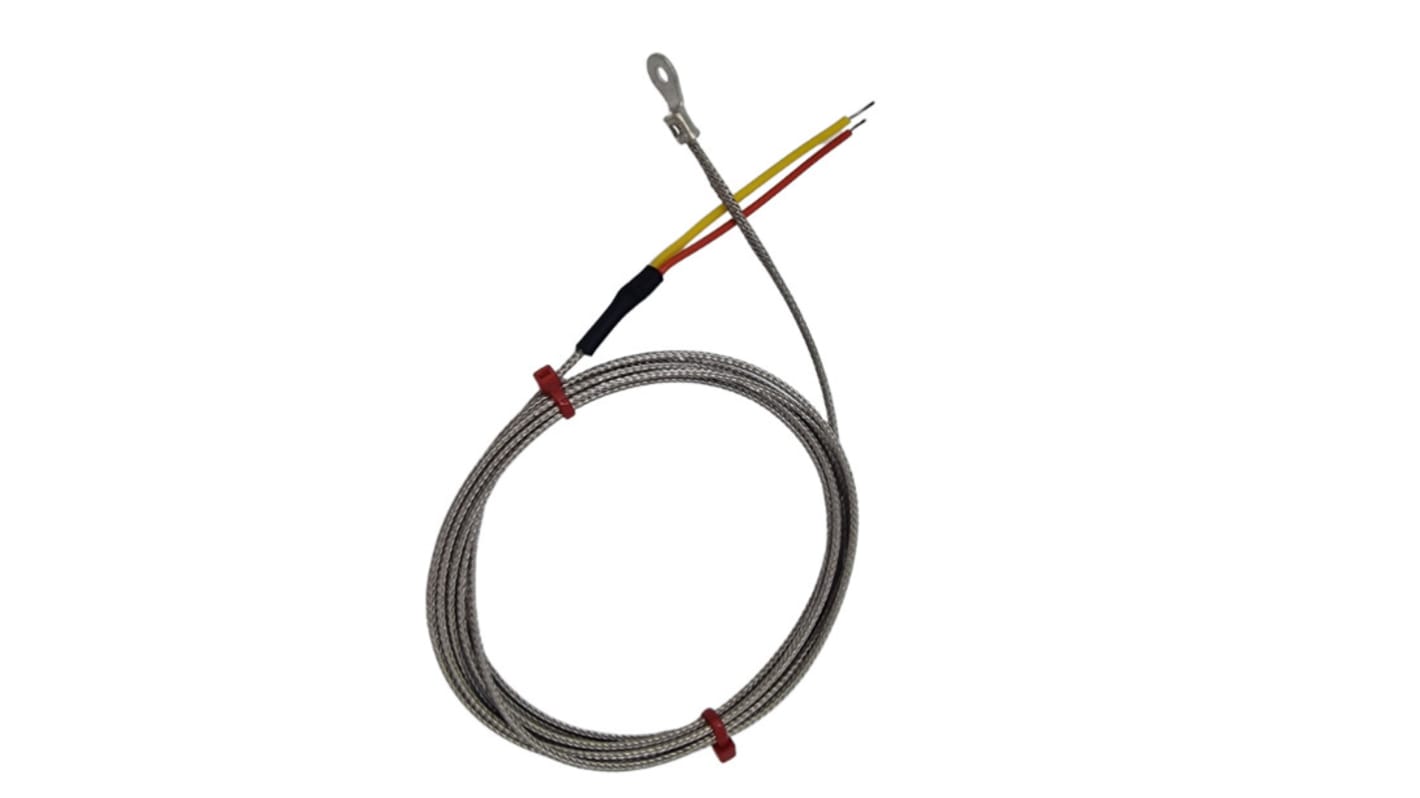 Termopar tipo K RS PRO, Ø sonda 10mm x 2m, temp. máx +350°C, cable de 2m, conexión Extremo de cable pelado