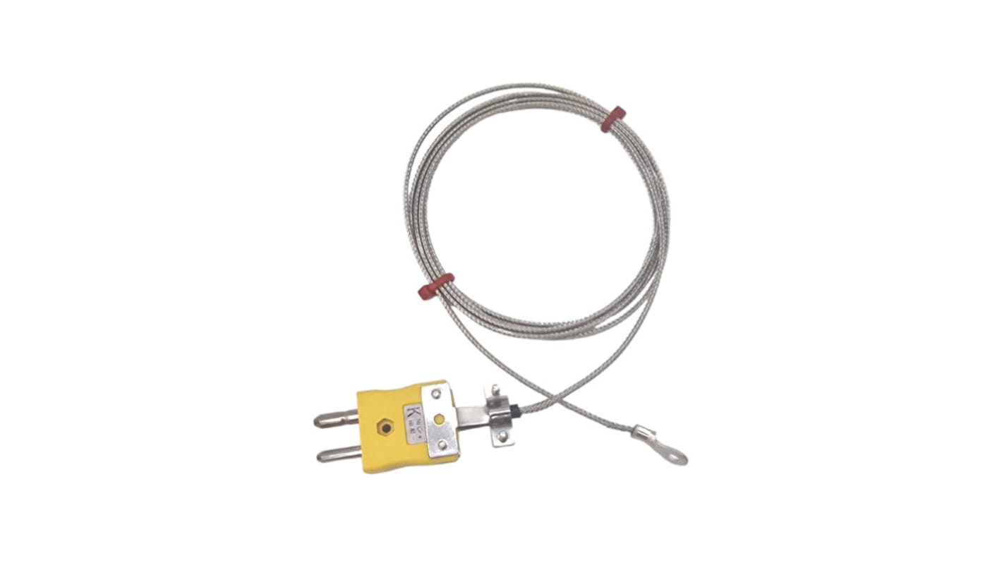 Termopar tipo K RS PRO, Ø sonda 10mm x 2m, temp. máx +350°C, cable de 2m, conexión Conector macho estándar