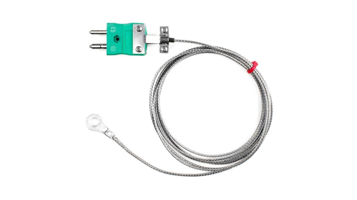 Termopar tipo K RS PRO, Ø sonda 10mm x 2m, temp. máx +350°C, cable de 2m, conexión Conector macho estándar