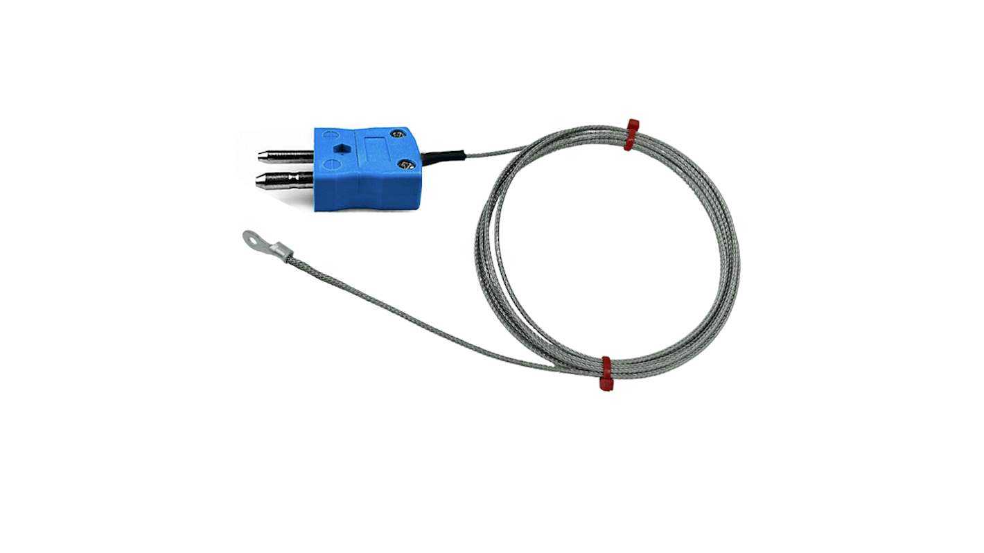 Termopar tipo K RS PRO, Ø sonda 4mm x 2m, temp. máx +350°C, cable de 2m, conexión Conector macho estándar