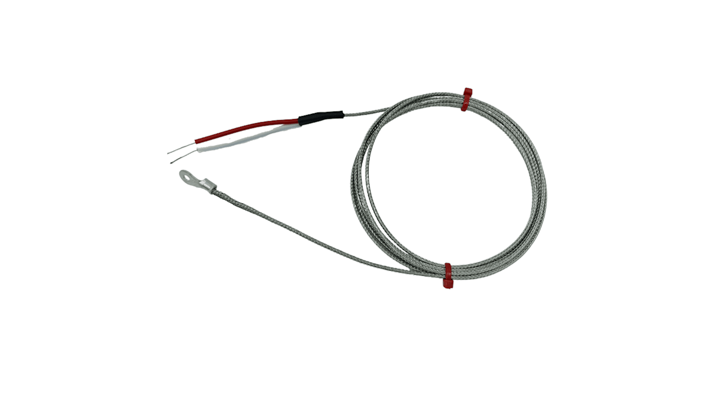 RS PRO Type K Washer Thermocouple 2m Length, 8mm Diameter → +350°C