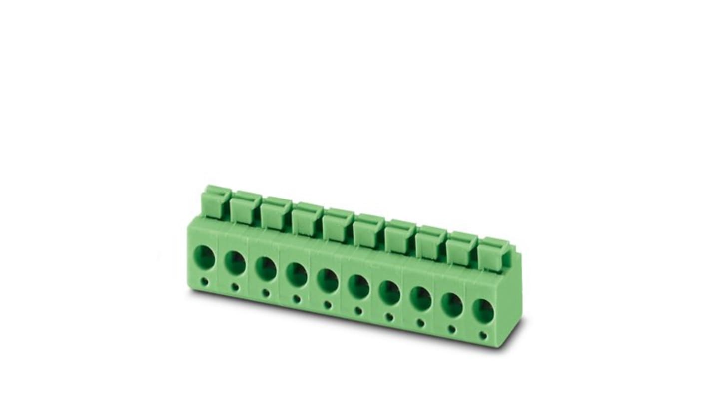 Phoenix Contact PTS Series PCB Terminal Block, 8-Contact, 5mm Pitch, PCB Mount, 1-Row, Push In Spring Termination