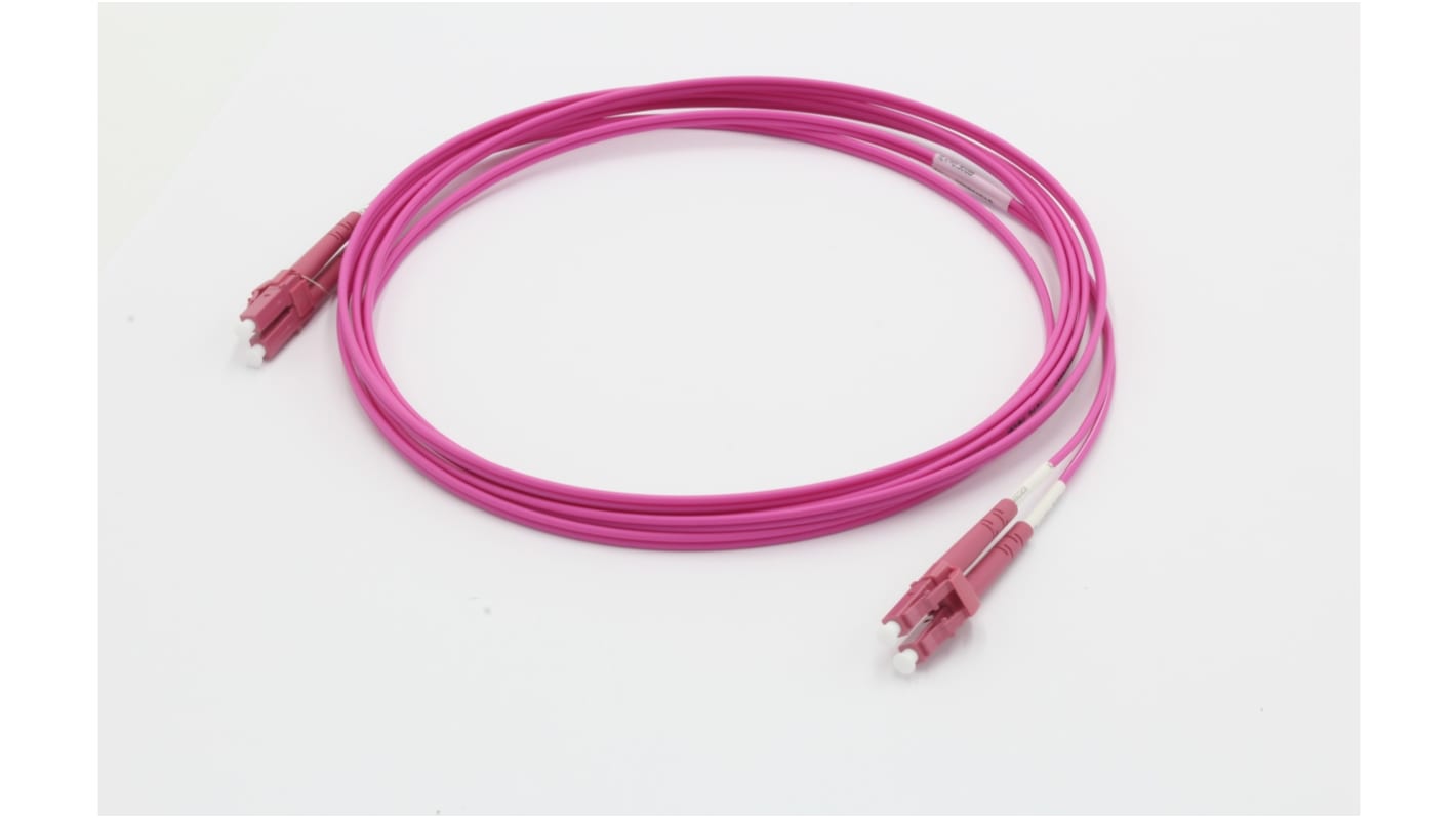 Câble fibre optique Molex Premise Networks, Longueur 2m, , avec connecteur / LC, OM4 Multi-mode, 2 fibres