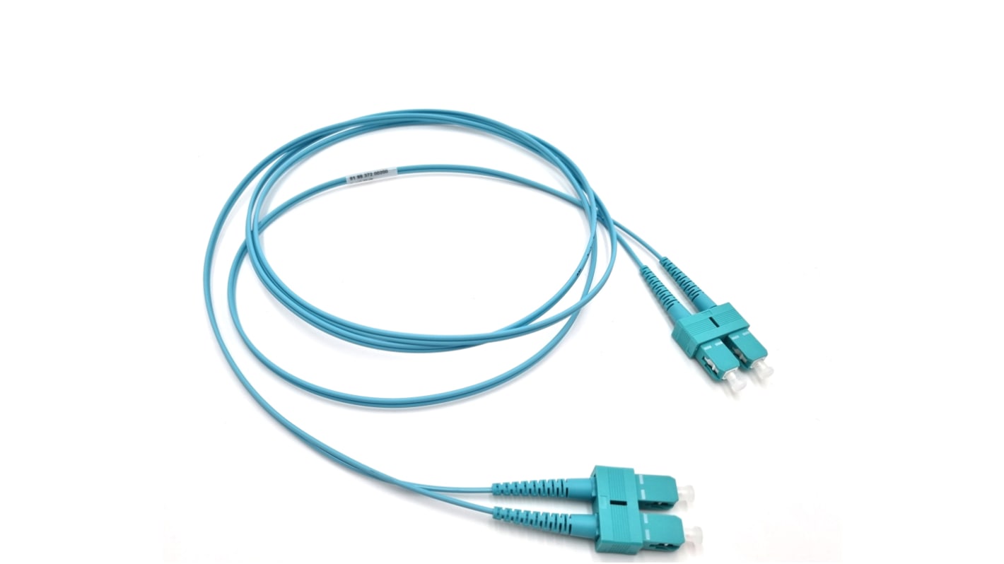 Cable de fibra óptica Molex Premise Networks OM3 de 2 núcleos, con A: SC, long. 1m Azul Claro