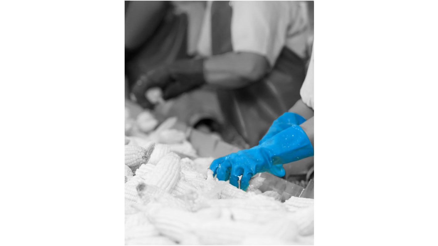 Polyco Healthline Blue Nitrile Disposable Gloves, Size M, 24 per Pack