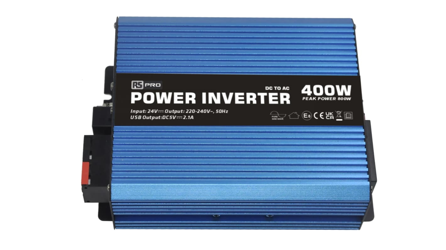 RS PRO 电源逆变器, 24V 直流输入, 400W连续输出功率, 230V 交流输出, 最低温度-20°C