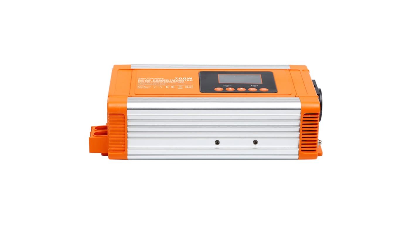 RS PRO Pure Sine Wave 700W Fixed Installation DC-AC Power Inverter, 24V dc Input, 230V ac Output, No