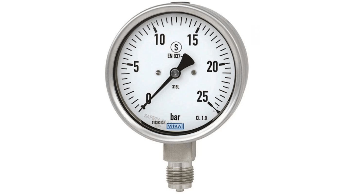 WIKA G 1/4 Analogue Pressure Gauge 6bar Bottom Entry 63mm Outside Diameter