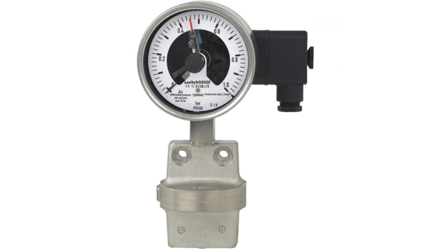 WIKA G 1/4 Analogue Pressure Gauge 2.5bar Bottom Entry 100mm Outside Diameter