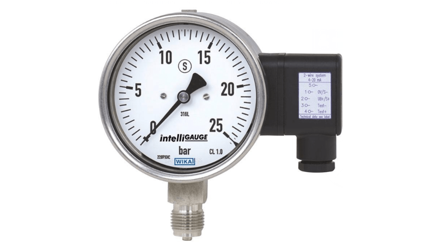 WIKA NPT 1/4 Analogue Pressure Gauge 250bar Bottom Entry 100mm Outside Diameter