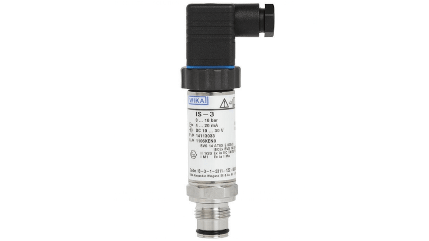 WIKA IS-3 Series Gauge Pressure Sensor, 0bar Min, 1bar Max, Analogue Output
