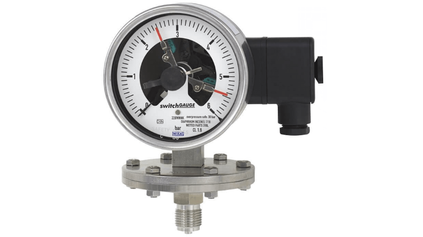 WIKA G 1/2 Analogue Pressure Gauge 400mbar Bottom Entry, 48790325, 0mbar min.