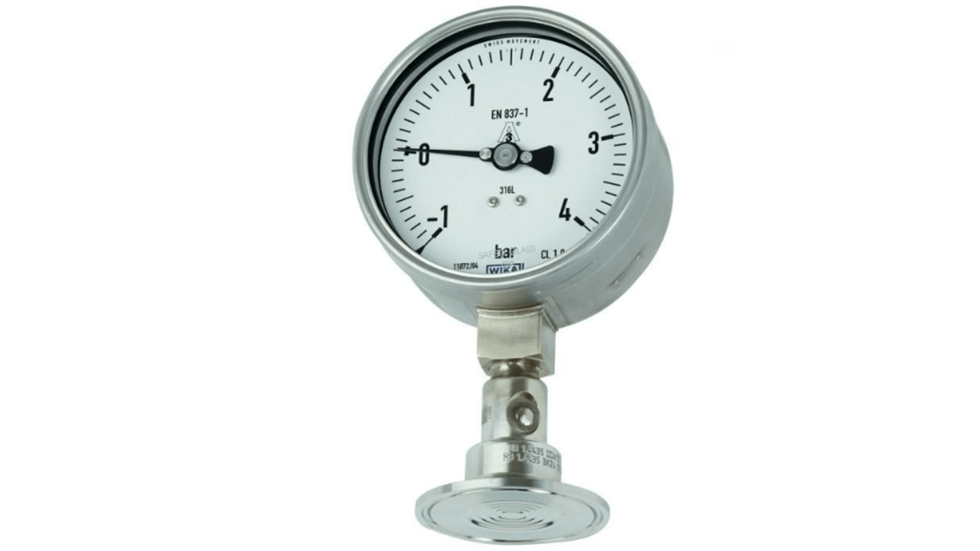 WIKA DN 50.8 Analogue Pressure Gauge 16bar Bottom Entry 100mm Outside Diameter
