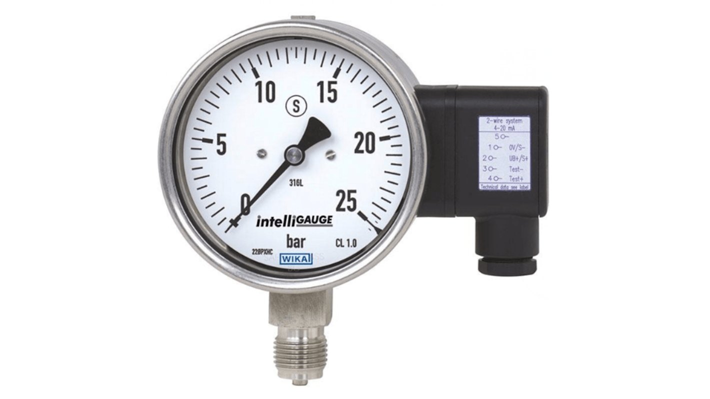 WIKA G 1/4 Analogue Pressure Gauge 2.5bar Bottom Entry, 48793128, 0bar min.