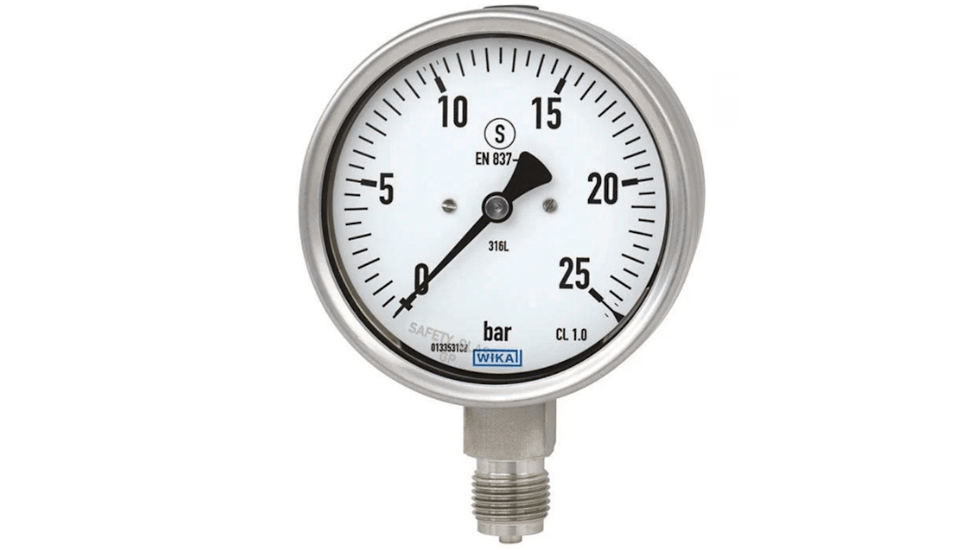 WIKA G 1/4 Analogue Pressure Gauge 4bar Bottom Entry 63mm Outside Diameter