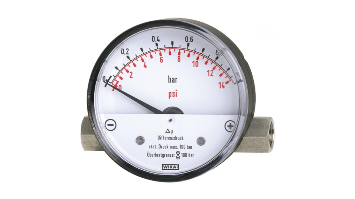 WIKA G 1/4 Analogue Pressure Gauge 4bar Side Entry 80mm Outside Diameter