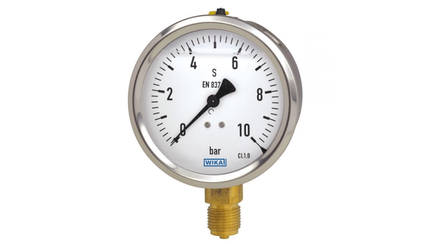 WIKA G 1/2 Analogue Pressure Gauge 400bar Bottom Entry 100mm Outside Diameter