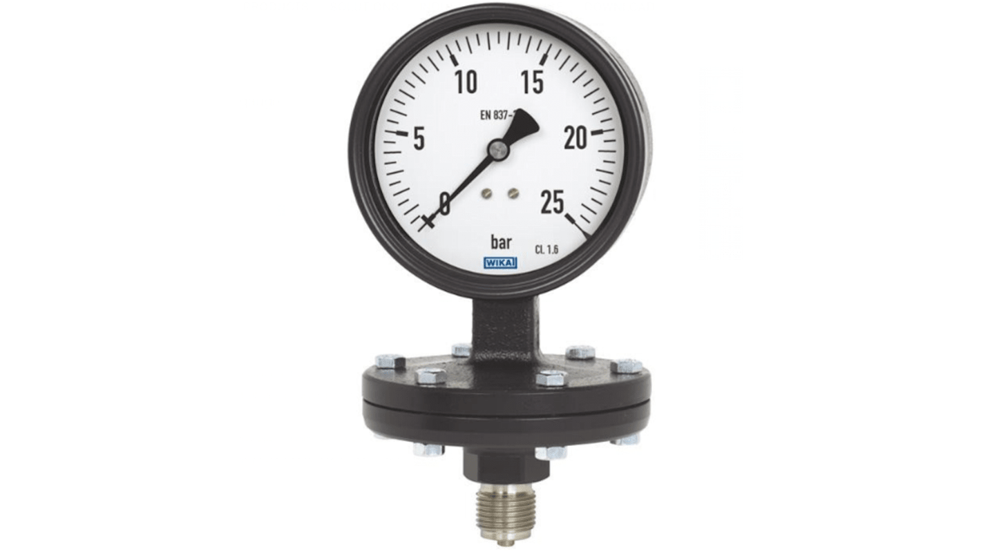 WIKA G 1/2 Analogue Pressure Gauge 16mbar Bottom Entry, 45888365, 0mbar min.